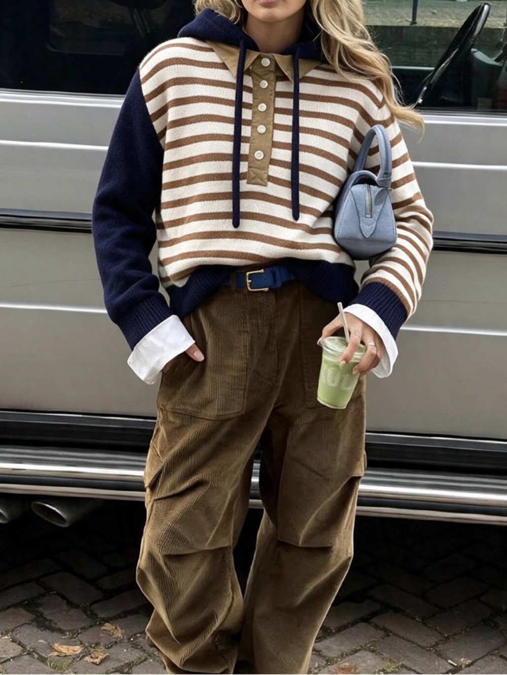 MONSE Asymmetrical Rugby Striped Knit Hoodie